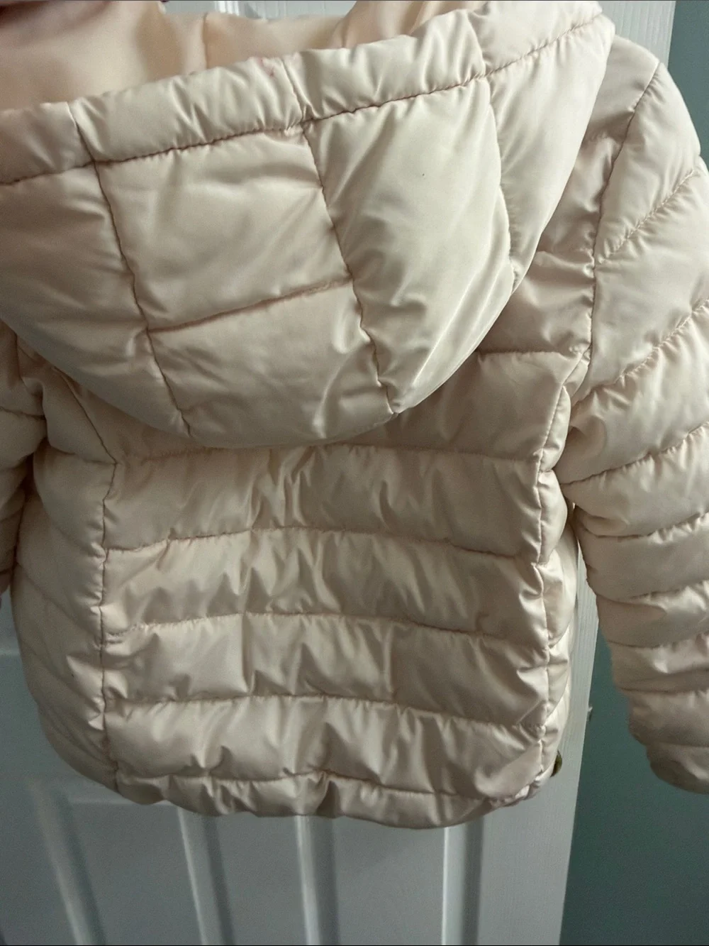 The Children's Place Pale Cream Quilted Puffer Jacket with Hood